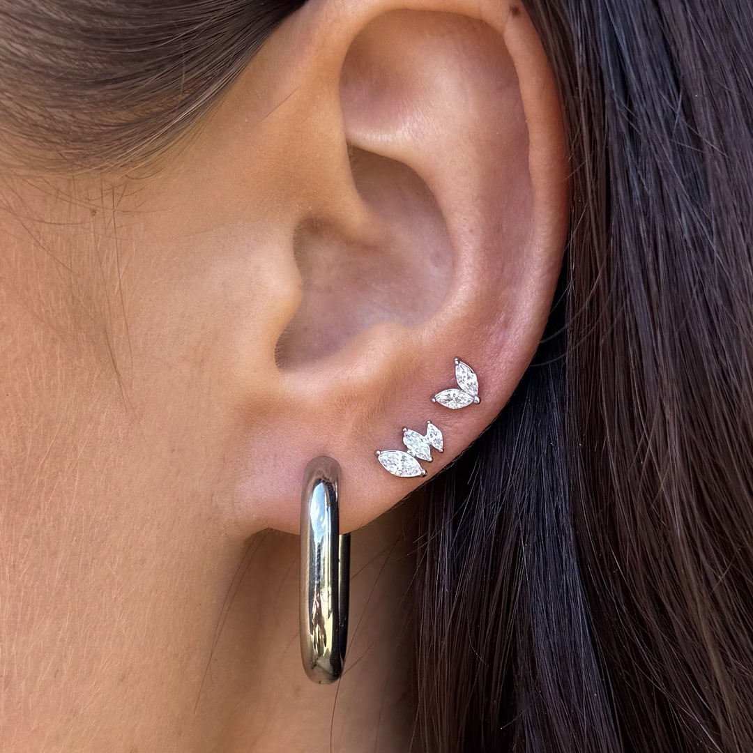 Ovale Hoops Sølvfarvet 20mm Stor