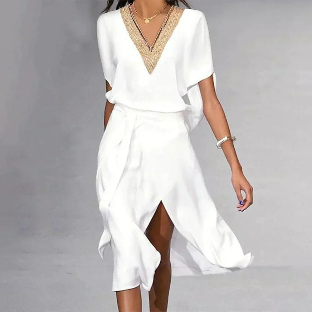 Isabella | Women's Dress - V-Neck - Flattering Fit - Sustainable Material
