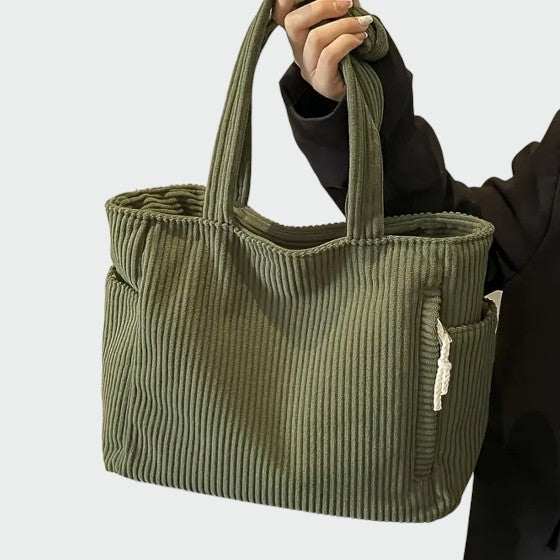 Tilda – Ribbed Tote Bag with Cord Detail