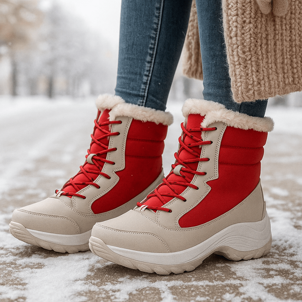Winter Platform Ankle Boots - Comfortable - Loose Fit - Cold Weather