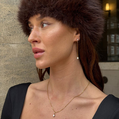 Krystal Teardrop Øreringe 18K Guldbelagt