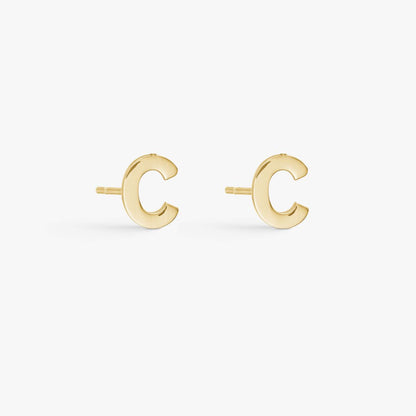 Classic Bogstav Stud Øreringe 18K Guldbelagt