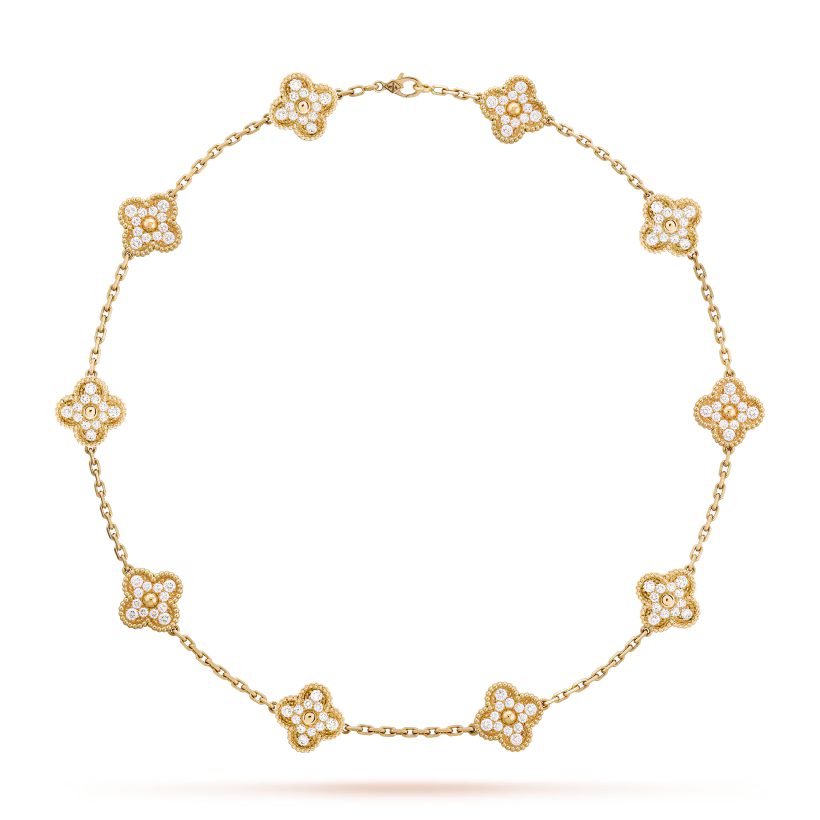 LAVISH CLOVER NECKLACE 10 MOTIFS - GOLD DELUXE