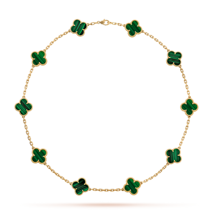 LAVISH CLOVER NECKLACE 10 MOTIFS - GREEN