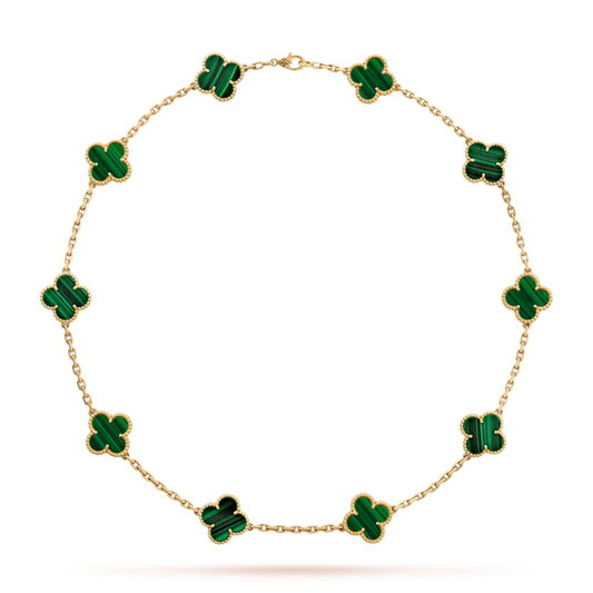 LAVISH CLOVER NECKLACE 10 MOTIFS - GREEN