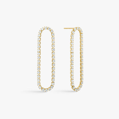 Hollow Tennis Krystal Øreringe 18K Guldbelagt