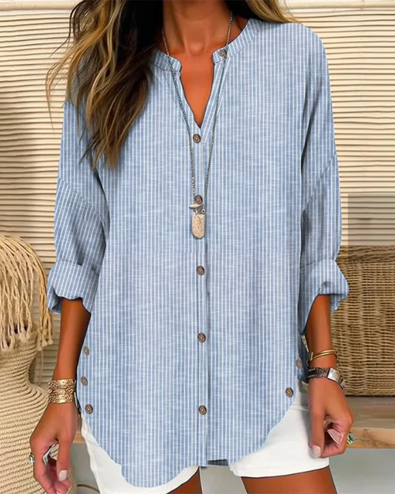 Betty | Stylish Loose Fit Long Sleeve Button-Up Blouse for Women
