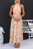 Sandra | Elegant Watercolour Maxi Dress for Summer