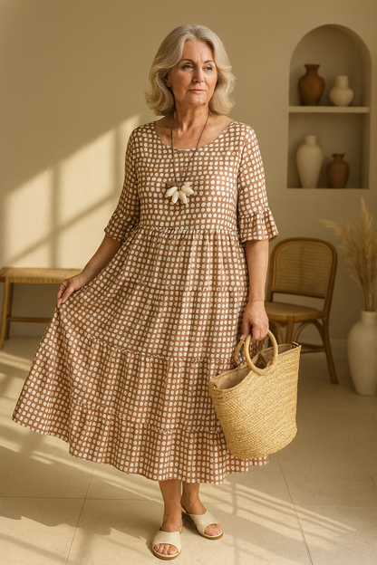 Rosie - Sable Short-Sleeve Midi Dress