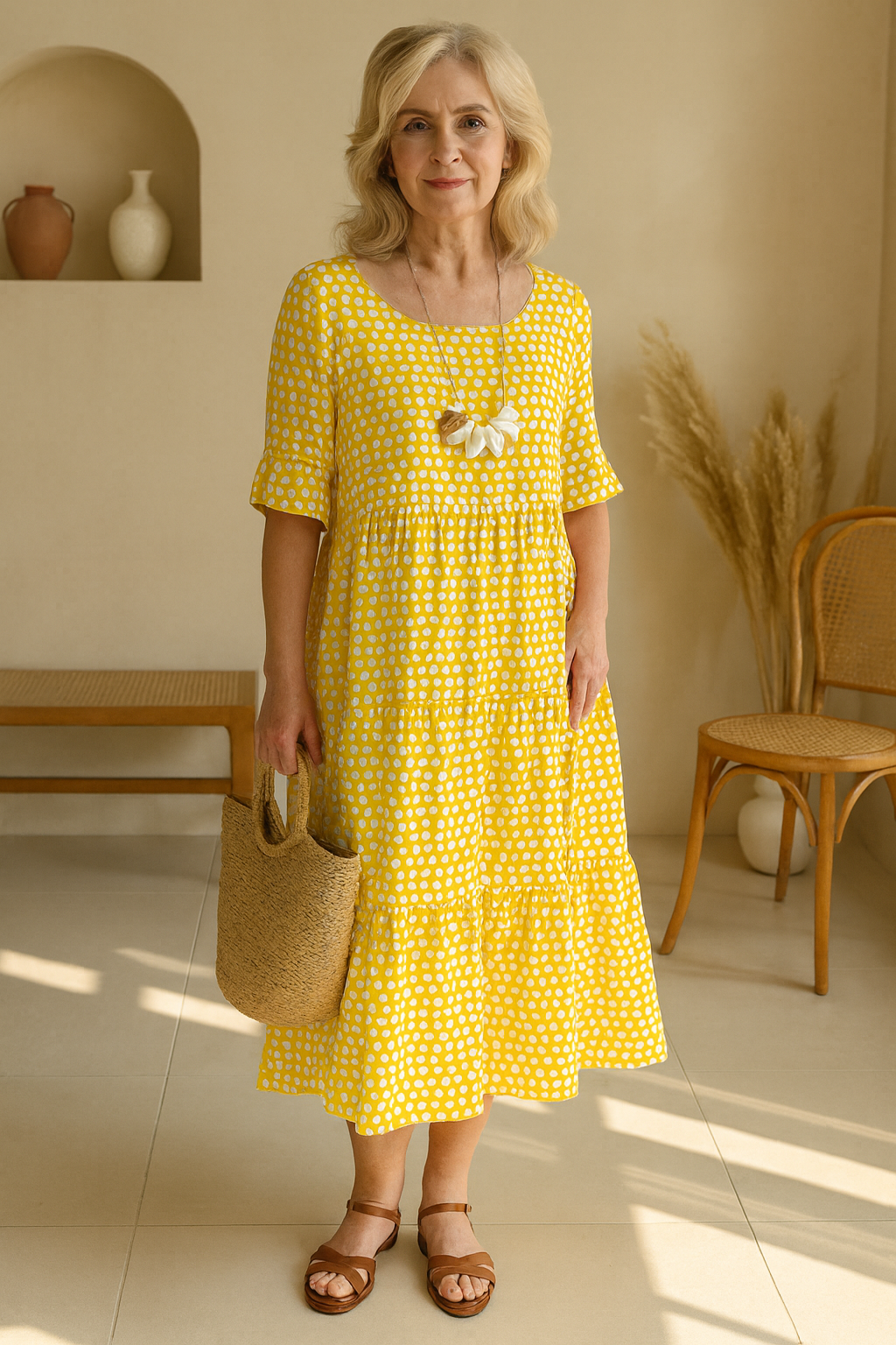 Rosie - Sable Short-Sleeve Midi Dress