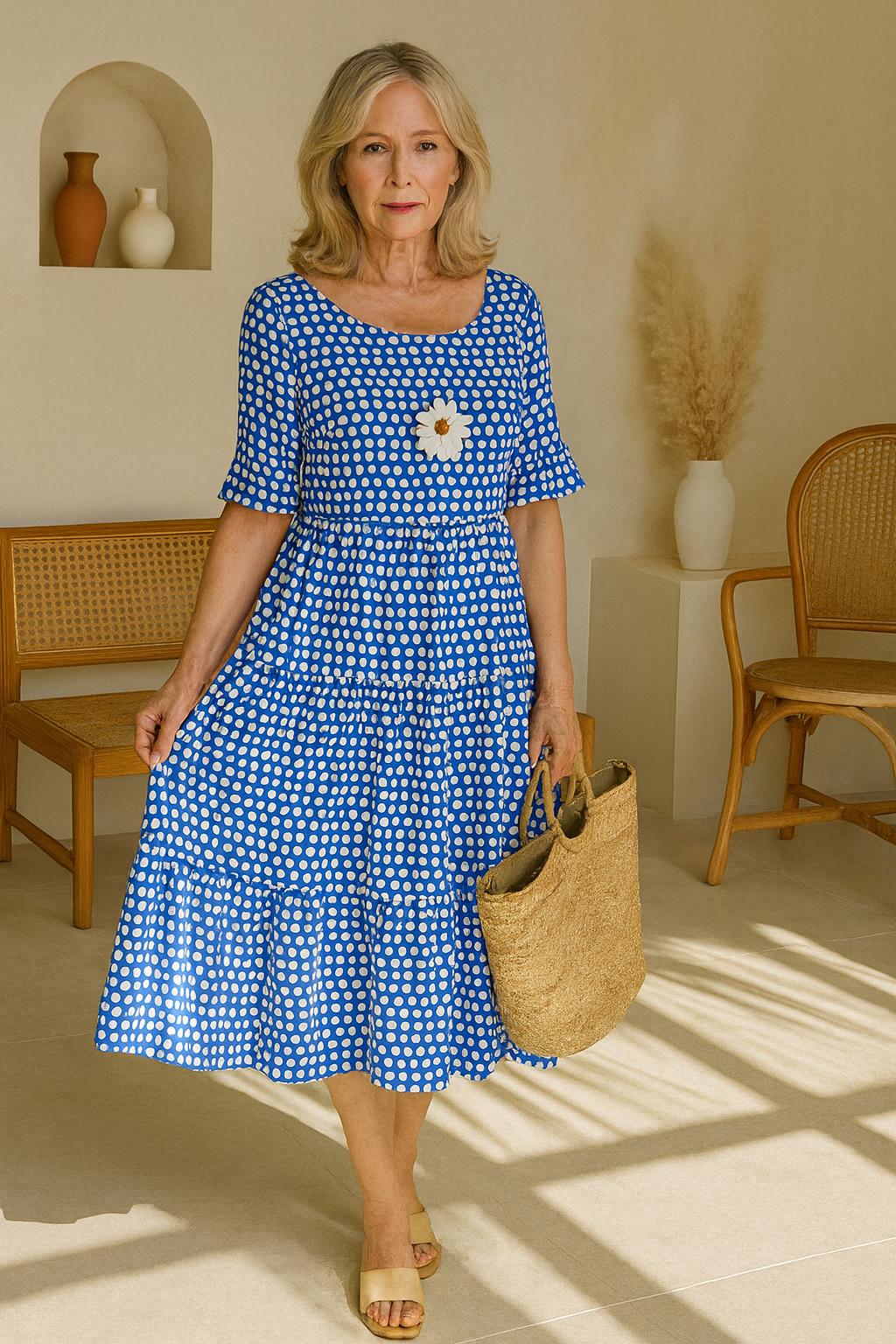 Rosie - Sable Short-Sleeve Midi Dress