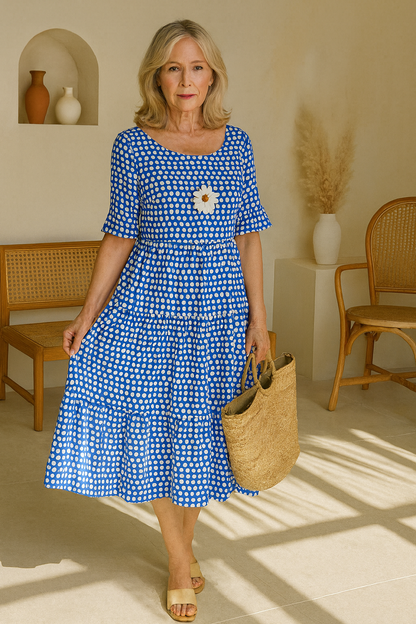 Rosie - Sable Short-Sleeve Midi Dress