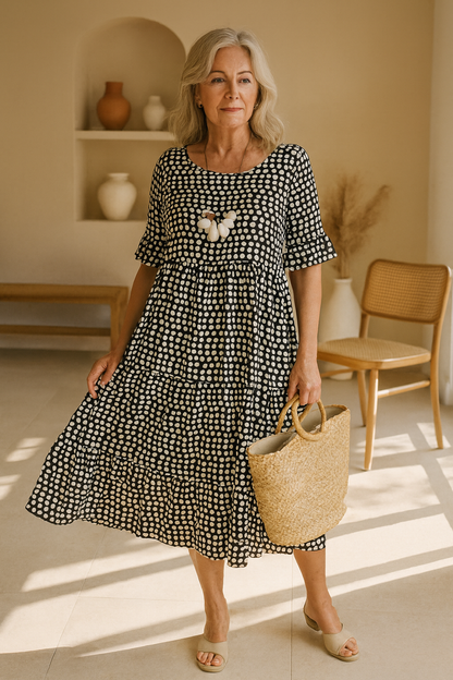 Rosie - Sable Short-Sleeve Midi Dress