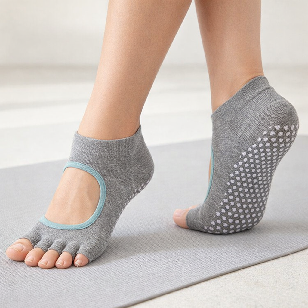 Women’s Five-Toe Pilates Socks Non-Slip Cotton