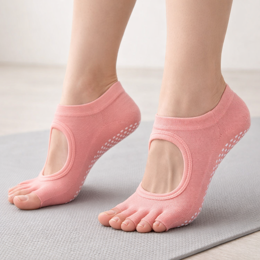 Women’s Five-Toe Pilates Socks Non-Slip Cotton