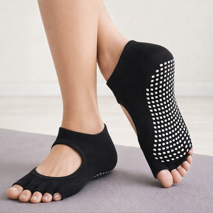 Women’s Five-Toe Pilates Socks Non-Slip Cotton