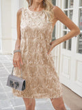 THEA™ - Sequined Fringe Sleeveless Dress for Elegant Parties