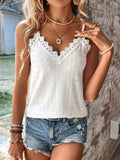 Women’s V-Neck Lace Summer Top with Spaghetti Straps