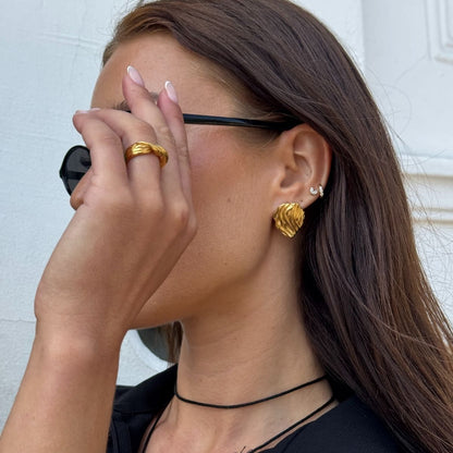 Wind Fold Øreringe 18K Guldbelagt