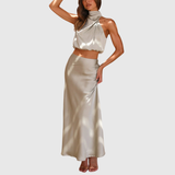 Emily | Satin Drape Maxi Set