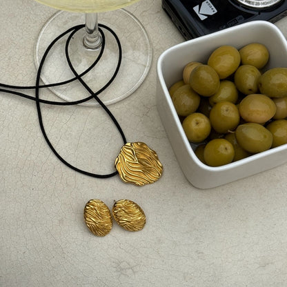 Wind Ovale Øreringe 18K Guldbelagt