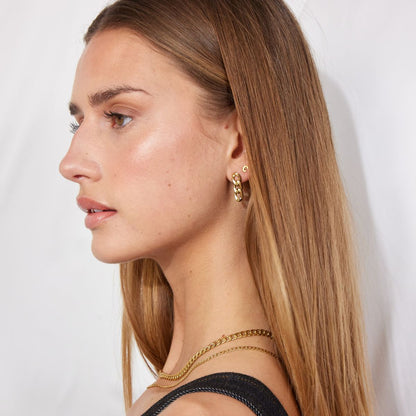 Classic Bogstav Stud Øreringe 18K Guldbelagt Mini