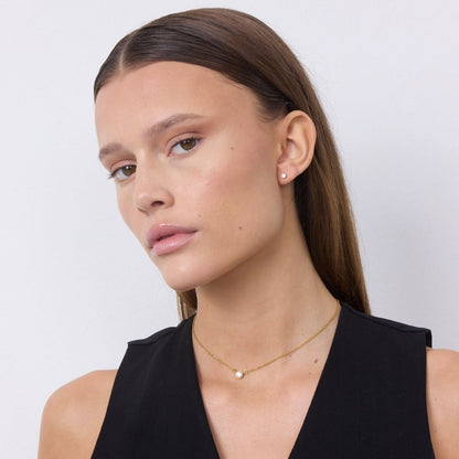 Classic Krystal Stud Øreringe 18K Guldbelagt 2mm/3mm