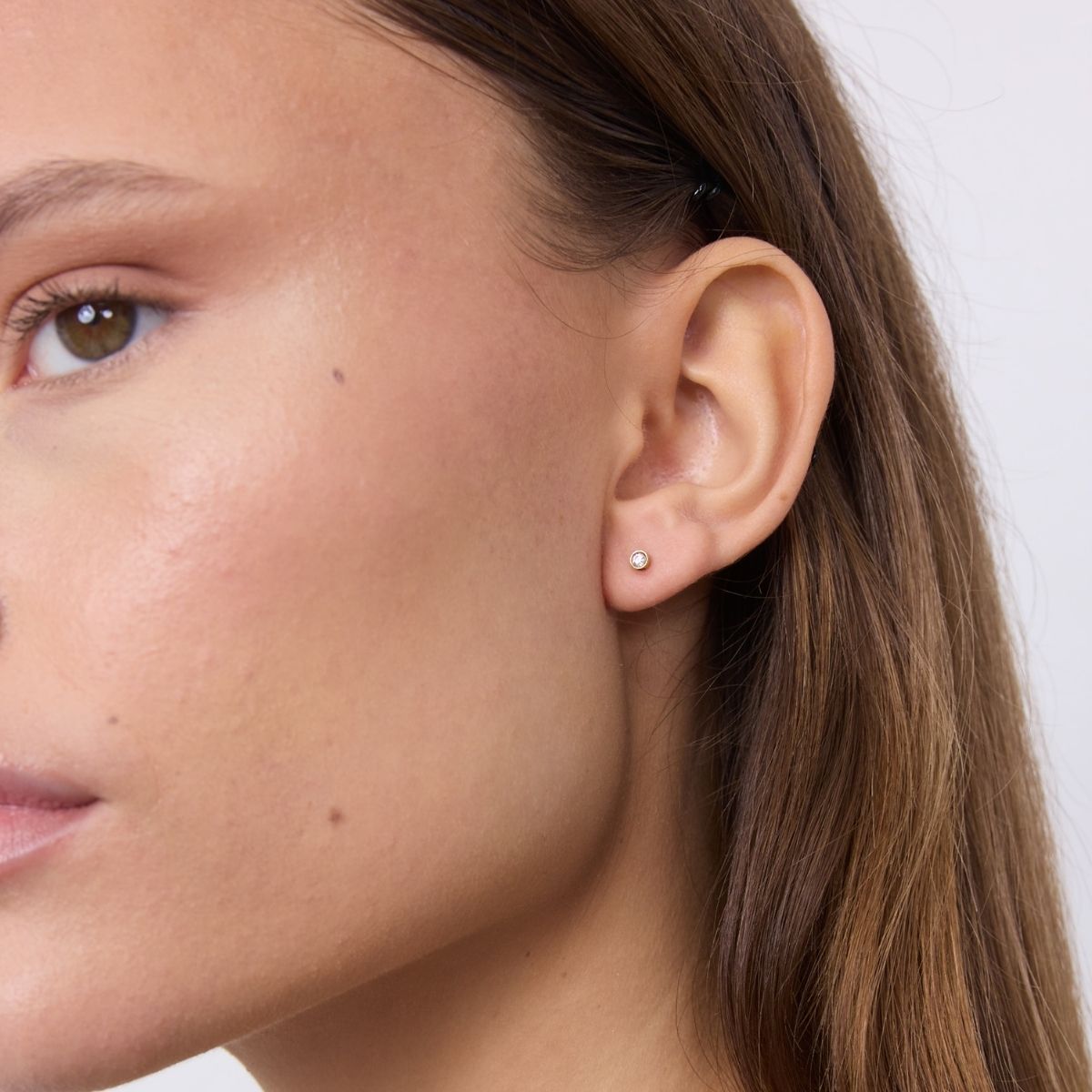 Classic Krystal Stud Øreringe 18K Guldbelagt 2mm/3mm