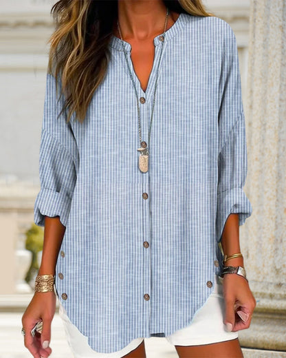 Betty | Stylish Loose Fit Long Sleeve Button-Up Blouse for Women