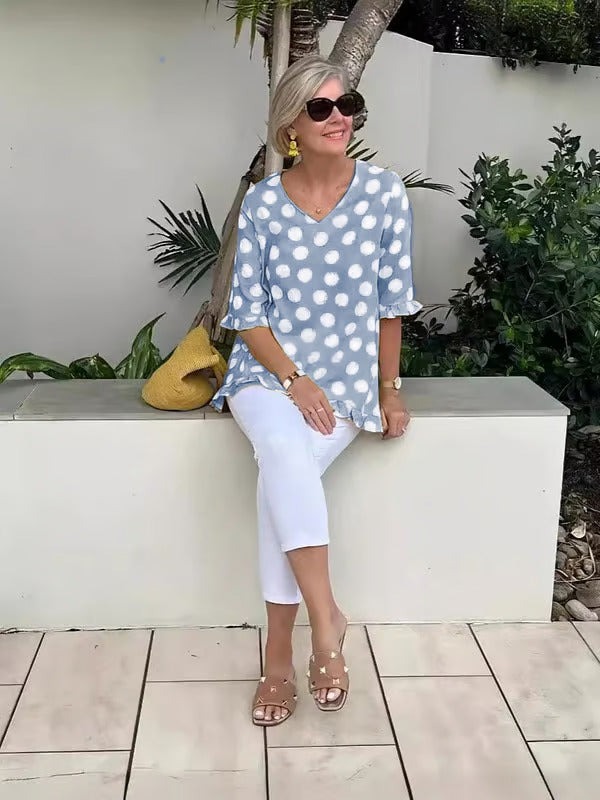 Dulce | Vintage Printed Top with Timeless Elegance for Women