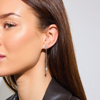 Krystal Teardrop Øreringe Sølvfarvet