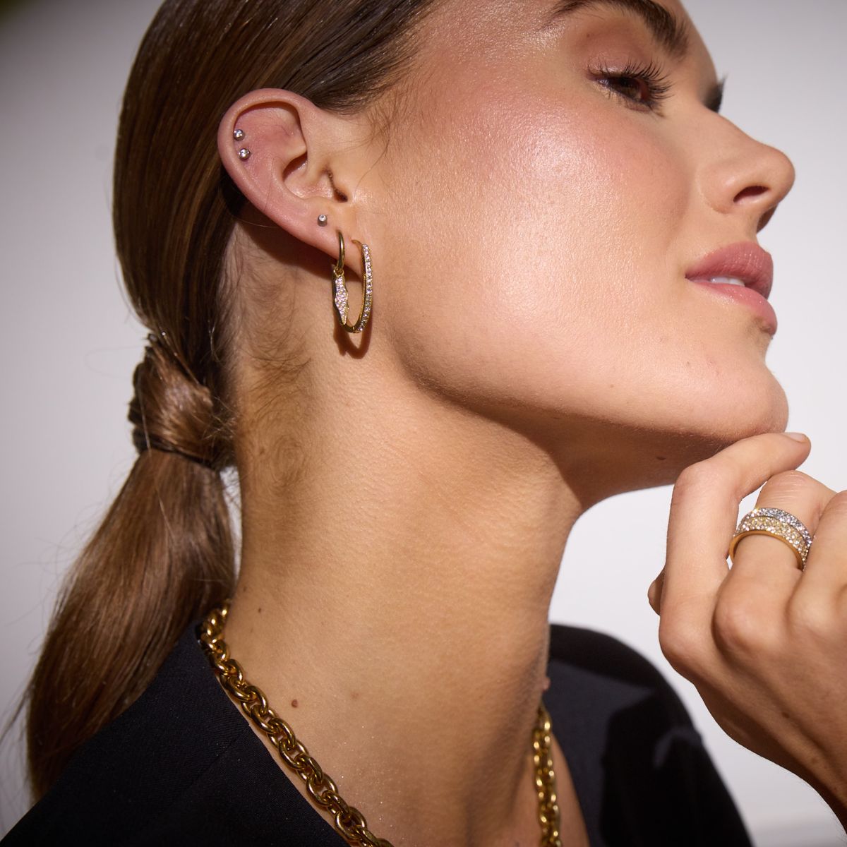 Classic Krystal Stud Øreringe Sølvfarvet 2mm/3mm