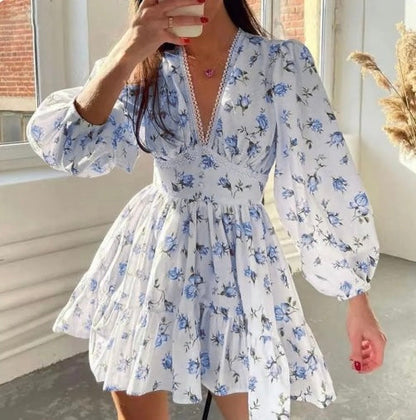 Pamela | Elegant Summer Dress with Ruffles and V-Neck