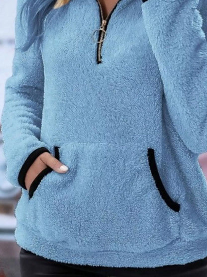 Helen | Women's Half-Zip Fleece Pullover Teddy Jumper
