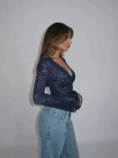 Carina - Elegant Lace Women’s Blouse for Office & Leisure