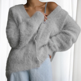 VYOMI™ - Comfy Button Front Drop Shoulder Cardigan