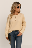 Winnie | Women's Button-Down Waffle Knit Long Sleeve Top