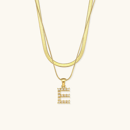 Lune gelaagde gouden initialen ketting