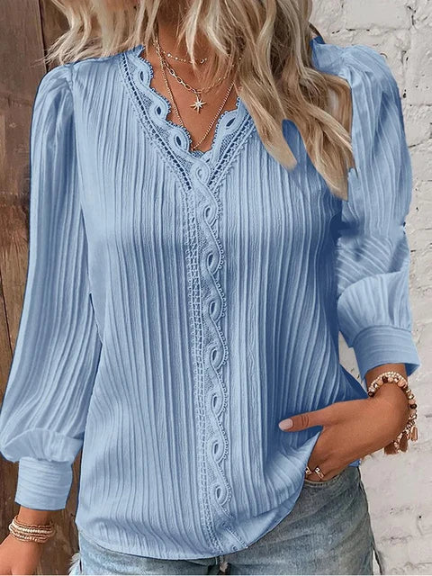 Elegant Lace Sleeveless V-Neck Women’s Summer Blouse