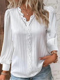 Elegant Lace Sleeveless V-Neck Women’s Summer Blouse