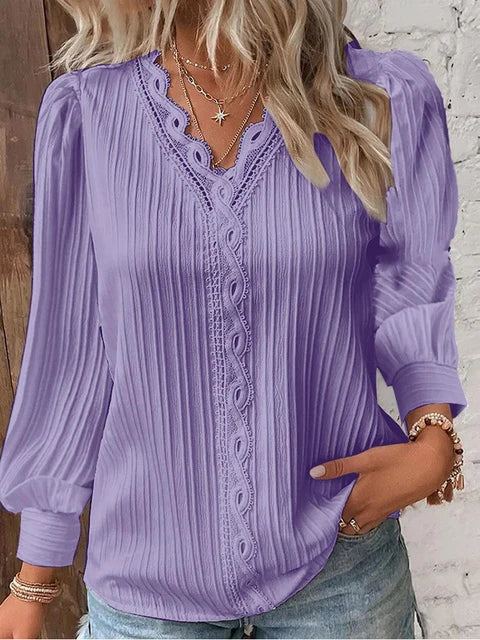 Elegant Lace Sleeveless V-Neck Women’s Summer Blouse