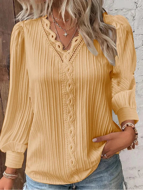 Elegant Lace Sleeveless V-Neck Women’s Summer Blouse