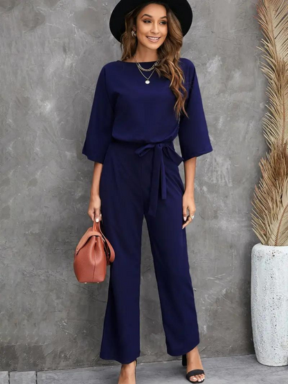 Kathleen | Women's Tie Waist Maxi Jumpsuit