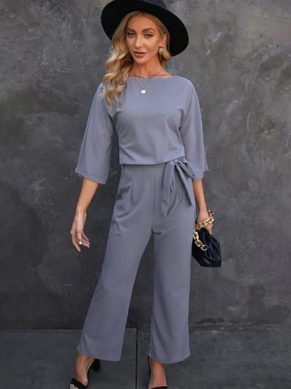 Kathleen | Women's Tie Waist Maxi Jumpsuit