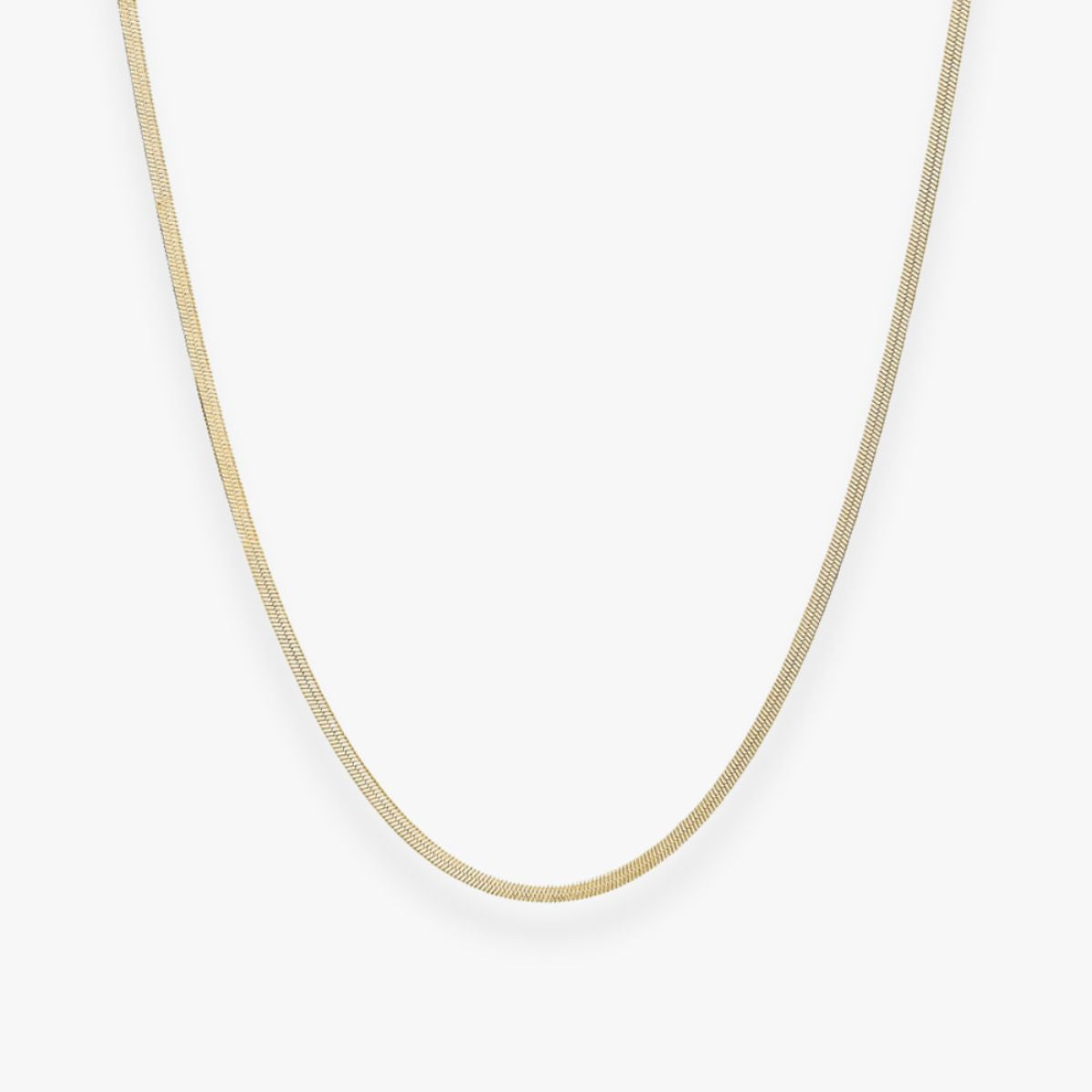 Flad Slangekæde 18K Guldbelagt 2mm