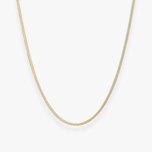 Flad Slangekæde 18K Guldbelagt 2mm