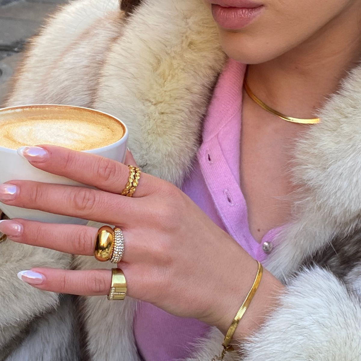 Flad Slangekæde 18K Guldbelagt 4mm