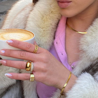 Flad Slangekæde 18K Guldbelagt 4mm