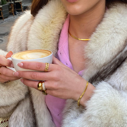 Flad Slangekæde 18K Guldbelagt 4mm