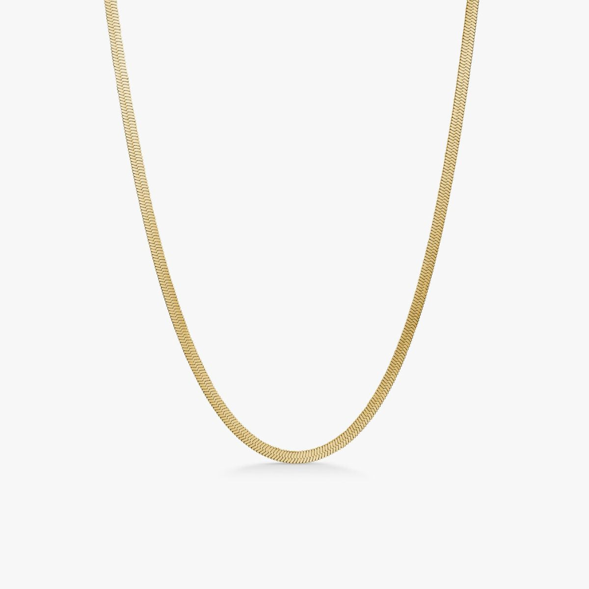 Flad Slangekæde 18K Guldbelagt 4mm